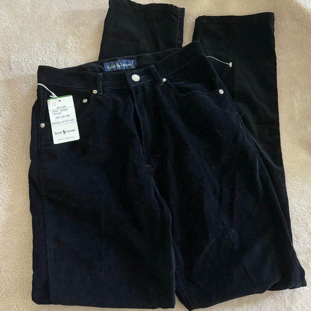RALPH LAUREN velour pants Size 29 in color Black